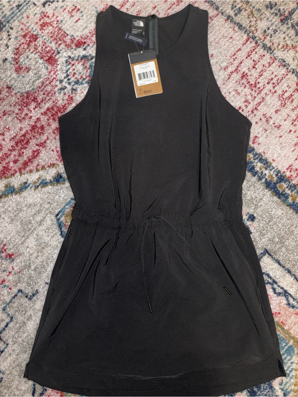 The North Face Black Sleeveless Drawstring Waist Mini Dress